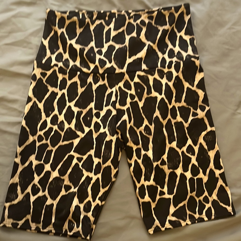 Free people movement giraffe print biker shorts